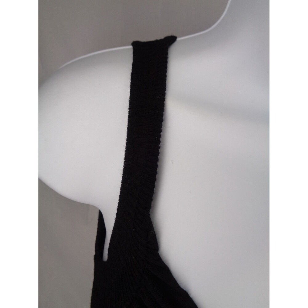 Desigual Black Knit Applique Dress Size Small Floral Starburst Embroidered - Picture 10 of 16